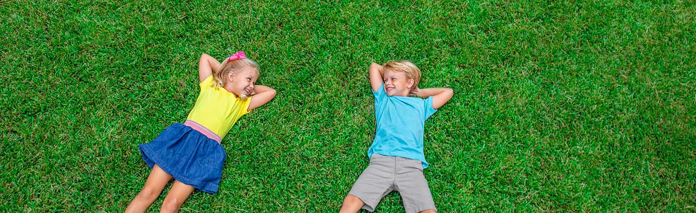 Children on healthy turf