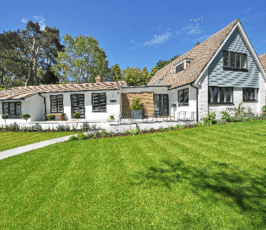 front of house with green lawn