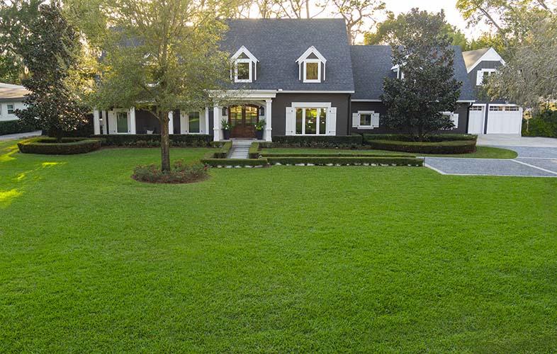 home with lush green lawn