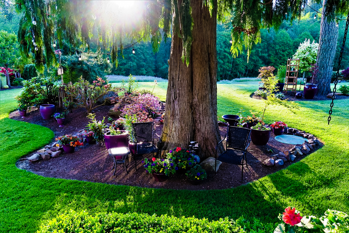 well landscaped flower bed