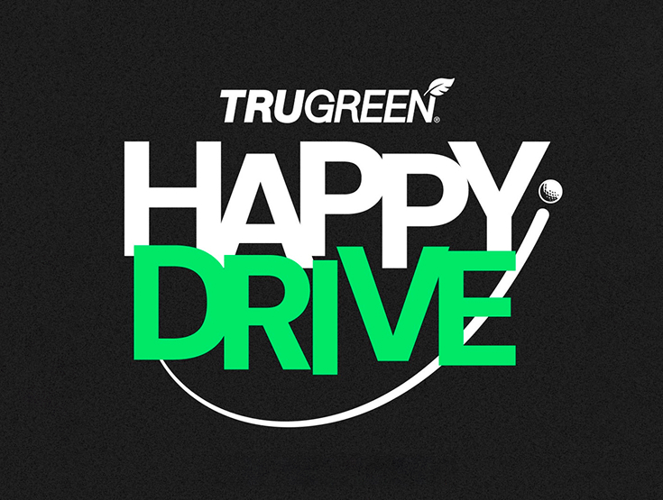 TruGreen and Happy Drive logo on black background
