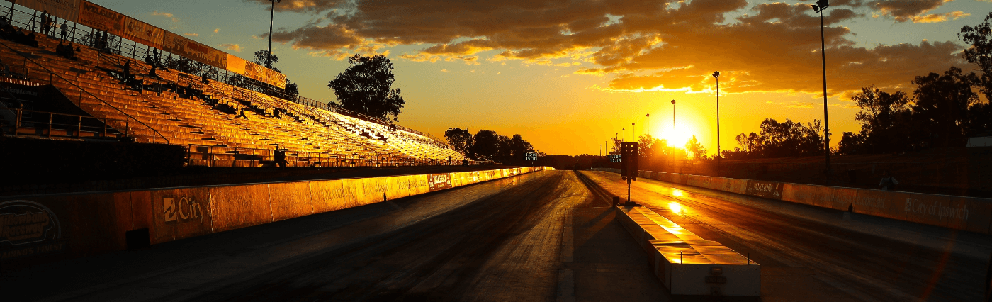 Daytona National Speedway at sunset