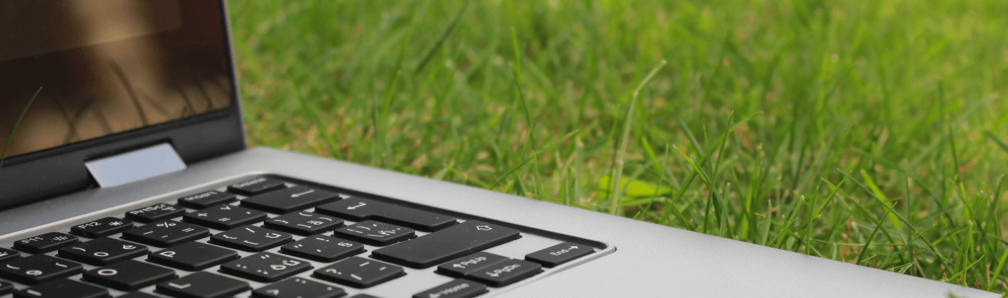 Laptop on lawn